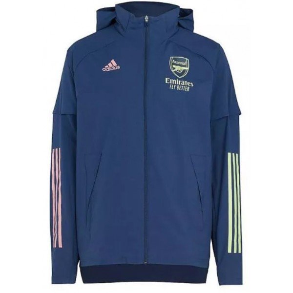 Jaqueta corta vento oficial Adidas Arsenal 2020 2021 Azul