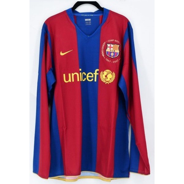 Camisa retro Barcelona 2007 2008 I Home manga comprida