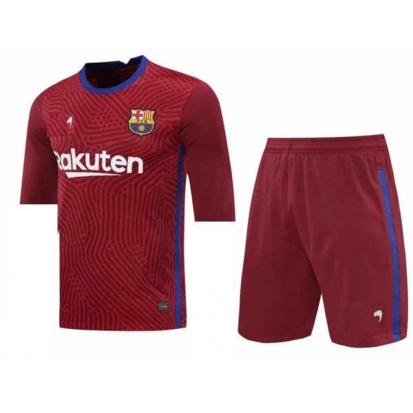 Kit infantil Barcelona 2020 2021 Goleiro vermelho