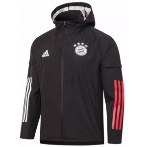 Jaqueta corta vento oficial Adidas Bayern de Munique 2020 2021 preta