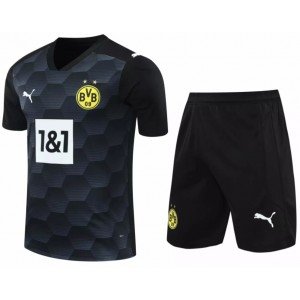 Kit infantil oficial Puma  Borussia Dortmund 2020 2021 Goleiro preto