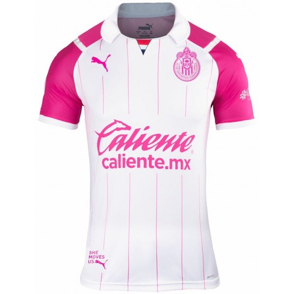 Camisa Chivas Guadalajara 2021 2022 Puma Oficial Outubro Rosa