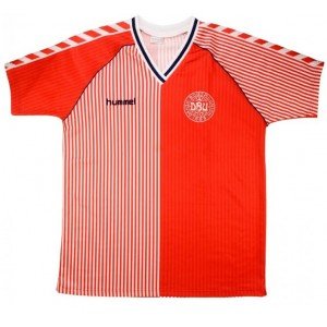 Camisa retro Hummel seleção da Dinamarca 1986 I jogador