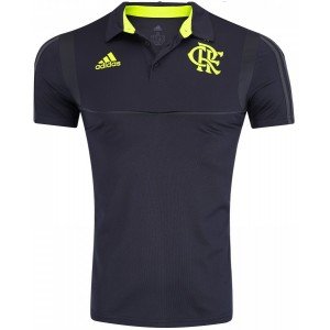 Camisa polo oficial Adidas Flamengo 2019 preta e verde