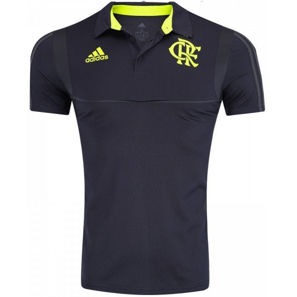 Camisa polo oficial Adidas Flamengo 2019 preta e verde