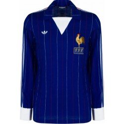 Camisa I Seleção da França 1980 1982 Adidas retro manga comprida Camisa I Seleção da França 1980 1982 Adidas retro manga comprida