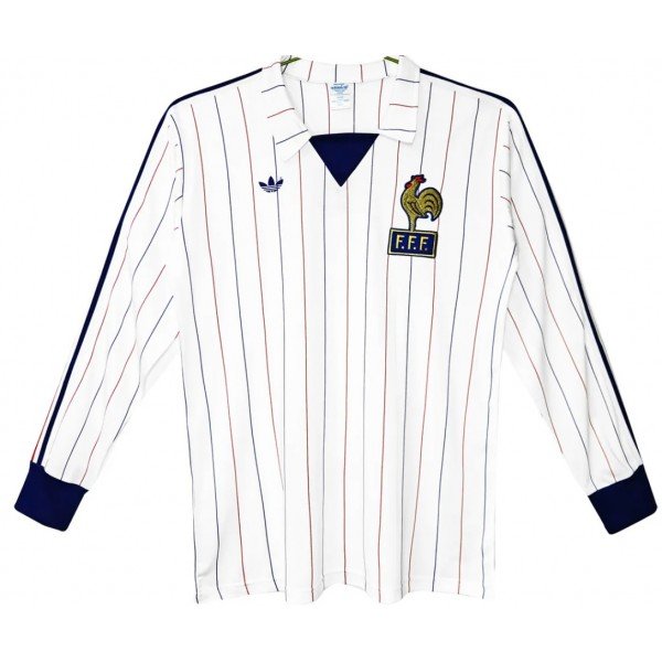 Camisa II Seleção da França 1980 1982 Adidas retro manga comprida
