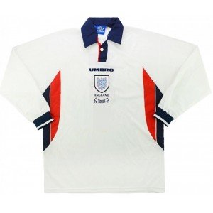 Camisa retro Umbro seleção da Inglaterra 1998 I jogador manga comprida