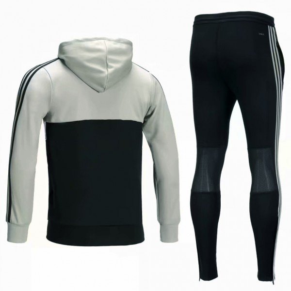 Kit treinamento com capuz oficial Adidas Juventus 2018 2019 Cinza e preto Kit treinamento com capuz oficial Adidas Juventus 2018 2019 Cinza e preto