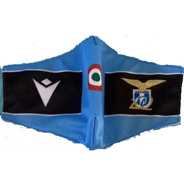 Mascara oficial Macron Lazio 2020 2021 Azul e preta
