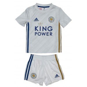Kit infantil oficial Adidas Leicester 2020 2021 II jogador Branco