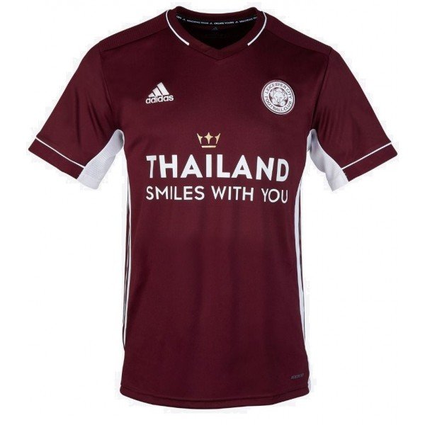 Camisa oficial Adidas Leicester City 2020 2021 II jogador vermelha