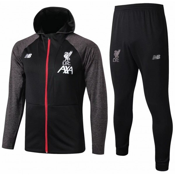 Kit treinamento com capuz  oficial New Balance Liverpool 2019 2020 Preto