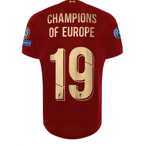 Camisa oficial New Balance Liverpool 2019 2020 Champions of Europe 19