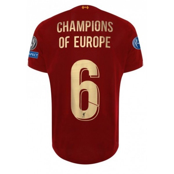 Camisa oficial New Balance Liverpool 2019 2020 Champions of Europe