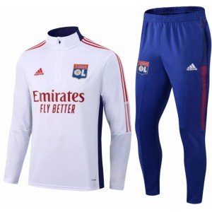Kit treinamento oficial Adidas Lyon 2021 2022 Branco e azul