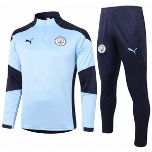 Kit treinamento  oficial Puma Manchester City 2020 2021 Azul claro