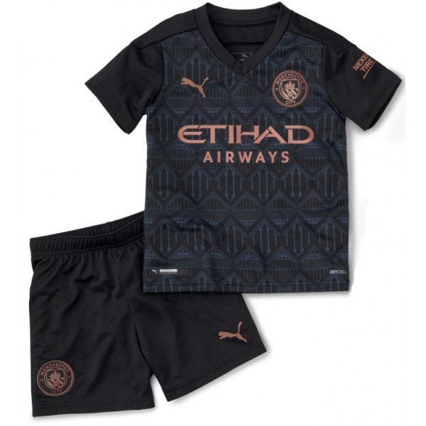 Kit infantil oficial Puma Manchester City 2020 2021 II jogador
