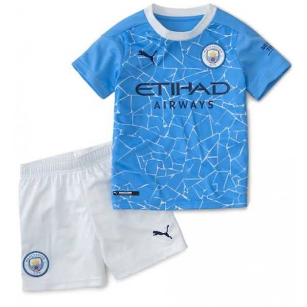 Kit infantil oficial Puma Manchester City 2020 2021 I jogador