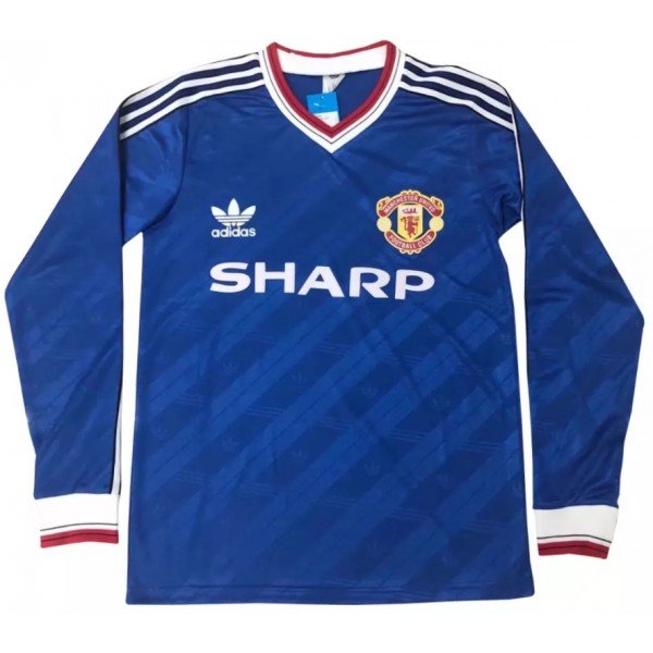 Camisa retro Adidas Manchester United 1985 1986 II jogador manga comprida