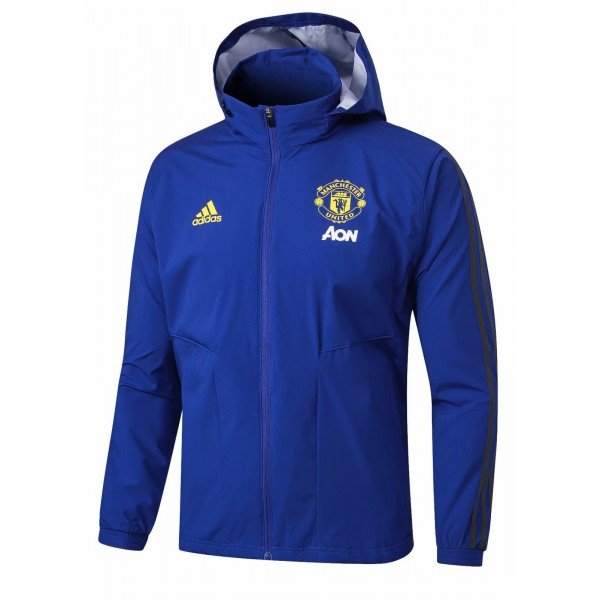 Jaqueta com capuz oficial Adidas Manchester United 2019 2020 Azul