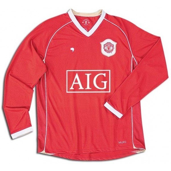 Camisa retro Manchester United 2006 2007 I Home jogador manga comprida