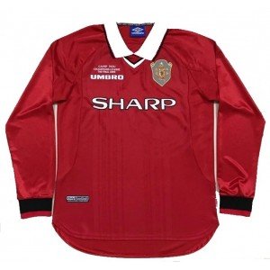 Camisa retro Umbro Manchester United 1999 2000 I jogador manga comprida