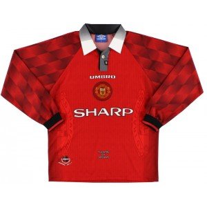 Camisa I Manchester United retro 1996 1997 Umbro manga comprida