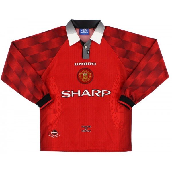 Camisa I Manchester United retro 1996 1997 Umbro manga comprida