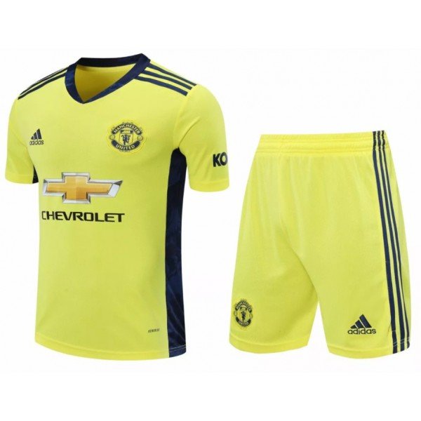 Kit infantil oficial Adidas Manchester United 2020 2021 II Goleiro