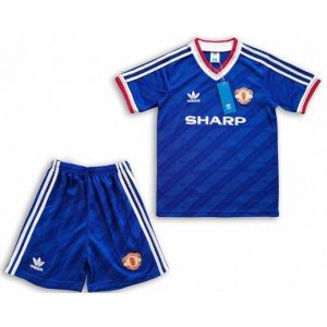 Kit infantil retro Adidas Manchester United 1985 1986 II jogador