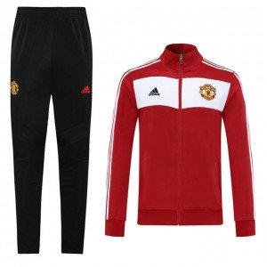 Kit treinamento oficial Adidas Manchester United 2020 2021 vermelho e preto