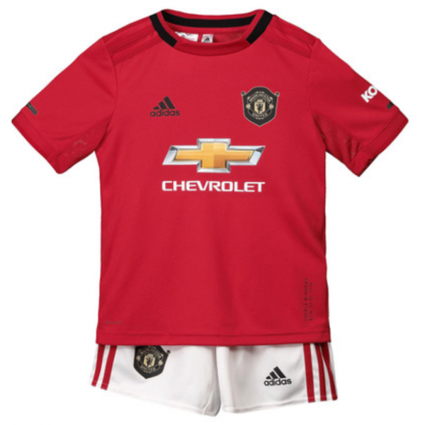 Kit infantil oficial Adidas Manchester United 2019 2020 I jogador