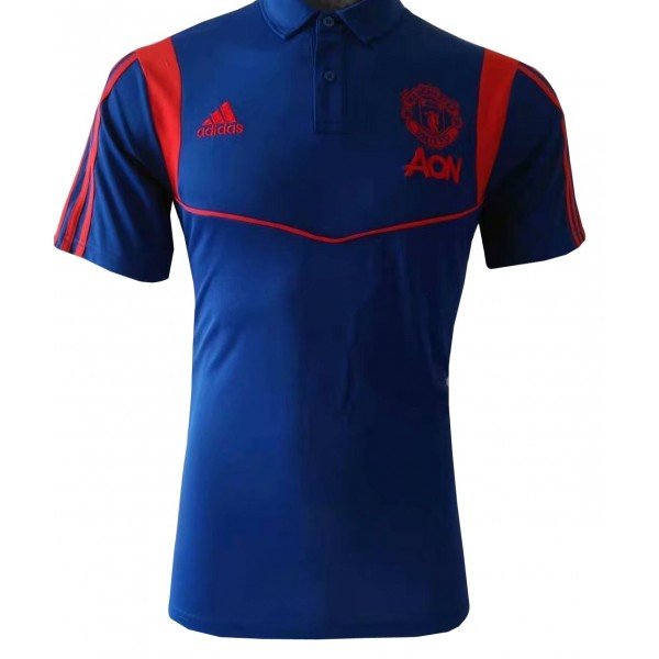 Camisa Polo oficial Adidas Manchester United 2018 2019 azul