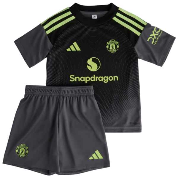 Kit infantil Goleiro II Manchester United 2025 2026 Adidas oficial 