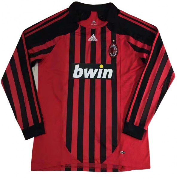 Camisa retro Adidas Milan 2007  2008 I jogador manga comprida