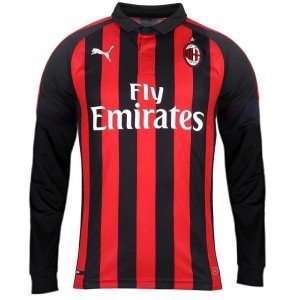 Camisa oficial Puma Milan 2018 2019 I jogador manga comprida