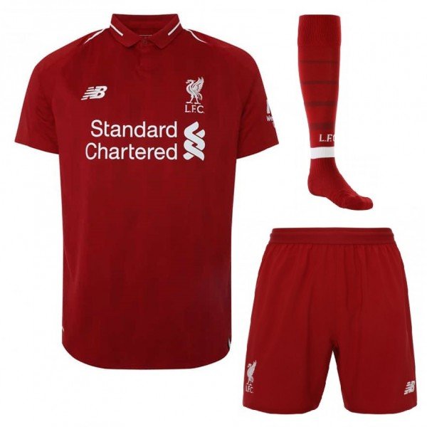 Kit adulto oficial New Balance Liverpool 2018 2019 I jogador 