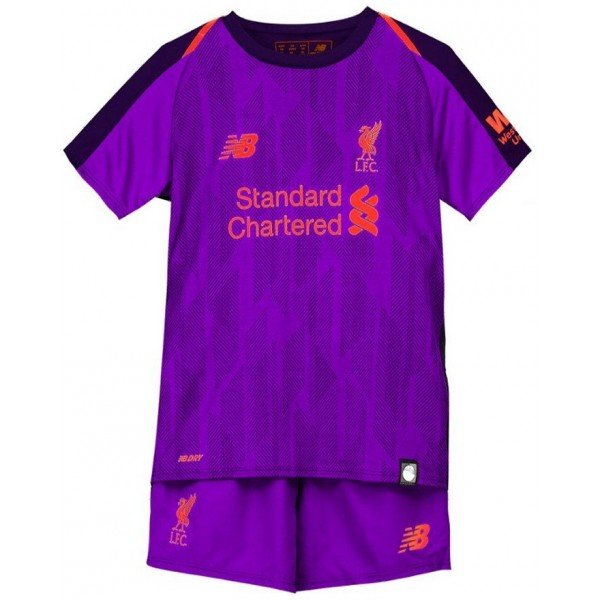 Kit infantil oficial New Balance Liverpool 2018 2019 II jogador