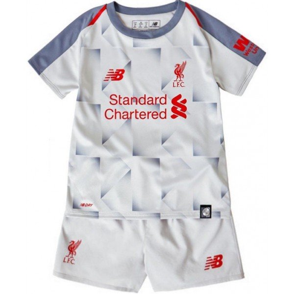 Kit infantil oficial New Balance Liverpool 2018 2019 III jogador