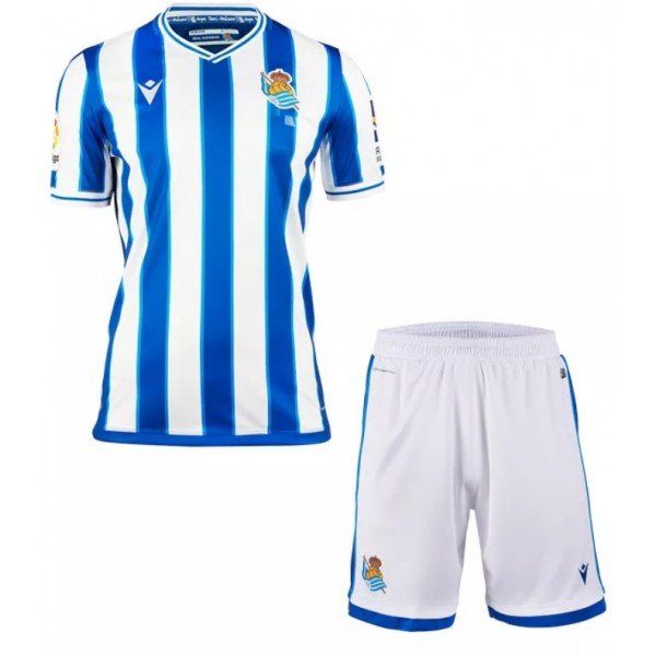 Kit infantil oficial Macron Real Sociedad 2020 2021 I jogador