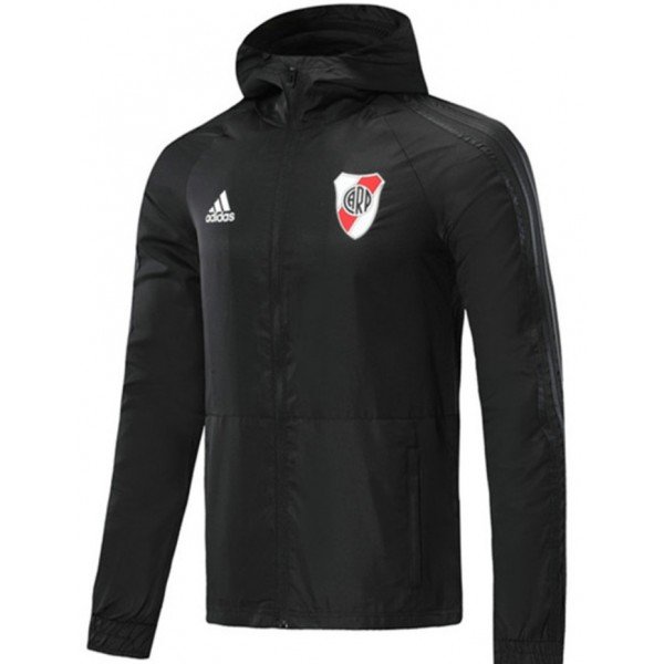 Jaqueta corta vento oficial Adidas River Plate 2020 2021 Preta