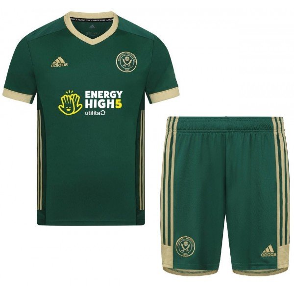 Kit infantil oficial Adidas Sheffield  United 2020 2021 III Jogador