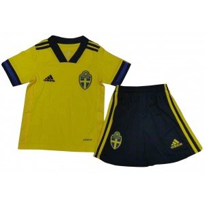Kit infantil oficial Adidas seleção da Suécia 2020 2021 I jogador