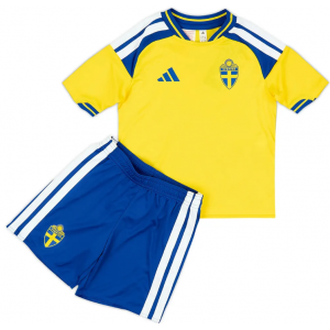 Kit infantil I Seleção da Suecia 2026 Adidas oficial Kit infantil I Seleção da Suecia 2026 Adidas oficial