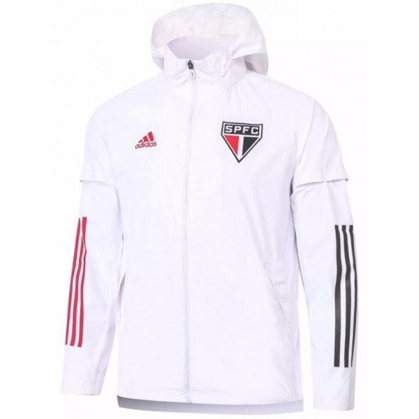 Jaqueta corta vento oficial Adidas São Paulo 2020 branca