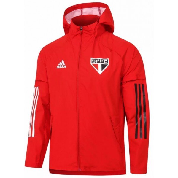 Jaqueta corta vento oficial Adidas São Paulo 2020 Vermelha