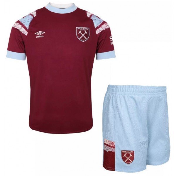 Kit infantil I West Ham 2022 2023 Umbro oficial 