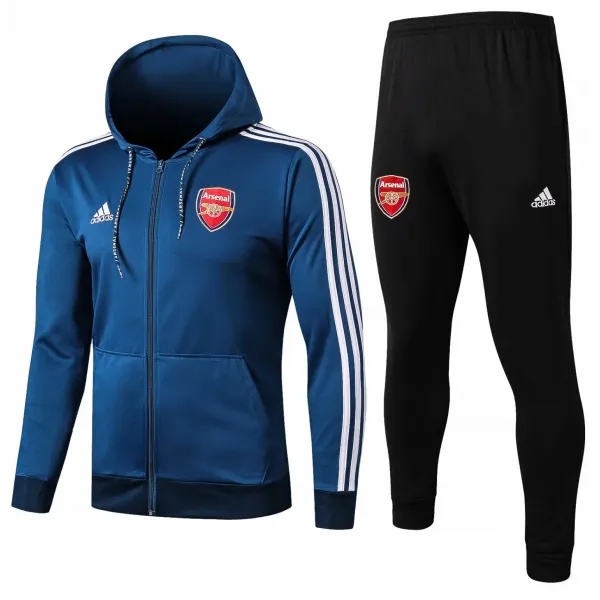 Kit treinamento oficial Adidas Arsenal 2019 2020 azul com capuz 