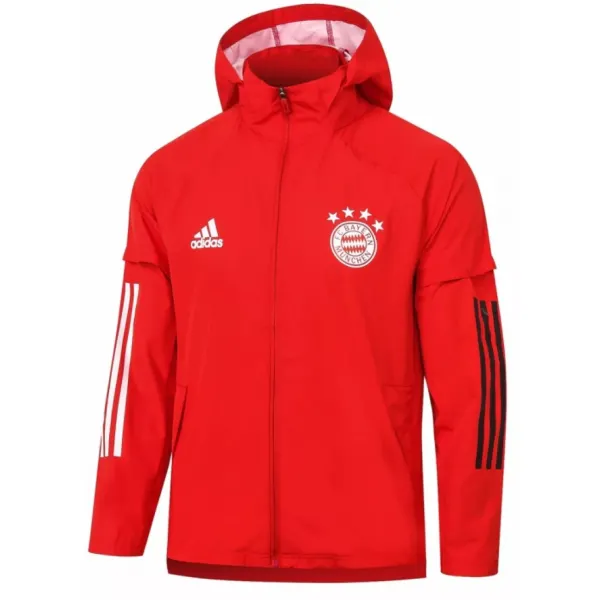 Jaqueta corta vento oficial Adidas Bayern de Munique 2020 2021 vermelha